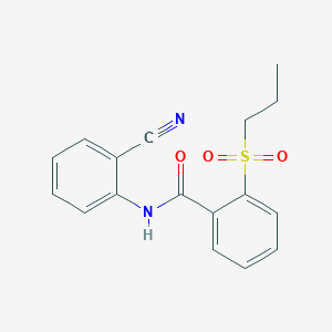 molecular formula C17H16N2O3S B4447098 N-(2-cyanophenyl)-2-(propylsulfonyl)benzamide 