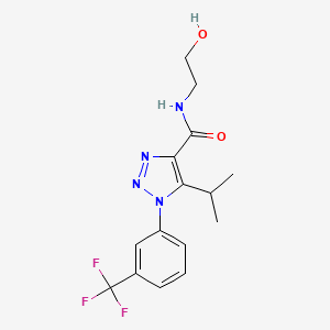 molecular formula C15H17F3N4O2 B4447123 N-(2-hydroxyethyl)-5-propan-2-yl-1-[3-(trifluoromethyl)phenyl]triazole-4-carboxamide 