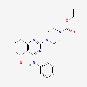 molecular formula C21H25N5O3 B4447220 Ethyl 4-[5-oxo-4-(phenylamino)-5,6,7,8-tetrahydroquinazolin-2-yl]piperazine-1-carboxylate 