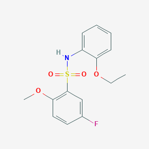 molecular formula C15H16FNO4S B4447243 N-(2-ETHOXYPHENYL)-5-FLUORO-2-METHOXYBENZENE-1-SULFONAMIDE 