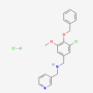 molecular formula C21H22Cl2N2O2 B4447273 N-[(3-chloro-5-methoxy-4-phenylmethoxyphenyl)methyl]-1-pyridin-3-ylmethanamine;hydrochloride 