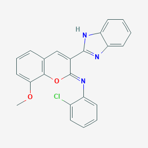 molecular formula C23H16ClN3O2 B444728 (2Z)-3-(1H-1,3-BENZODIAZOL-2-YL)-N-(2-CHLOROPHENYL)-8-METHOXY-2H-CHROMEN-2-IMINE 