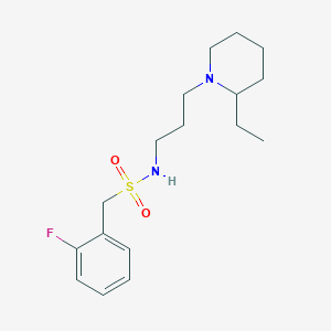 molecular formula C17H27FN2O2S B4447306 N-[3-(2-ethylpiperidin-1-yl)propyl]-1-(2-fluorophenyl)methanesulfonamide 