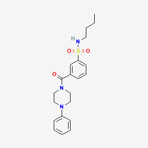 molecular formula C21H27N3O3S B4447333 N-butyl-3-[(4-phenylpiperazin-1-yl)carbonyl]benzenesulfonamide 