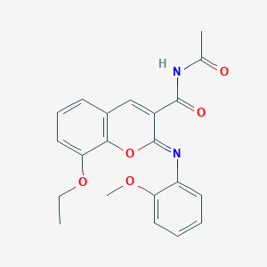 molecular formula C21H20N2O5 B444746 (2Z)-N-acetyl-8-ethoxy-2-[(2-methoxyphenyl)imino]-2H-chromene-3-carboxamide 
