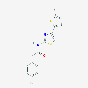 molecular formula C16H13BrN2OS2 B444787 2-(4-bromophenyl)-N-[4-(5-methylthiophen-2-yl)-1,3-thiazol-2-yl]acetamide 