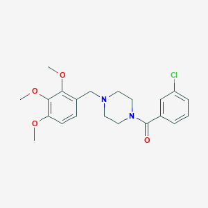 molecular formula C21H25ClN2O4 B444789 1-(3-CHLOROBENZOYL)-4-[(2,3,4-TRIMETHOXYPHENYL)METHYL]PIPERAZINE 