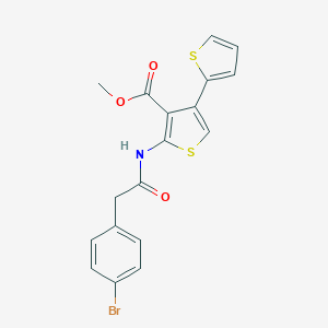 molecular formula C18H14BrNO3S2 B444791 Methyl 2-{[(4-bromophenyl)acetyl]amino}-2',4-bithiophene-3-carboxylate 
