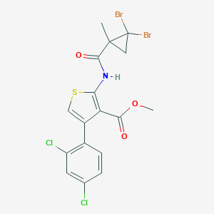 molecular formula C17H13Br2Cl2NO3S B444793 Methyl 2-{[(2,2-dibromo-1-methylcyclopropyl)carbonyl]amino}-4-(2,4-dichlorophenyl)-3-thiophenecarboxylate 