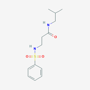 molecular formula C13H20N2O3S B4448191 N~1~-isobutyl-N~3~-(phenylsulfonyl)-beta-alaninamide 