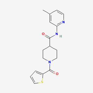 molecular formula C17H19N3O2S B4448356 N-(4-methylpyridin-2-yl)-1-(thiophene-2-carbonyl)piperidine-4-carboxamide 