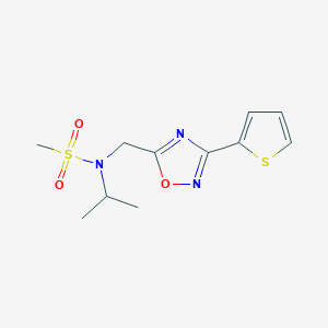 molecular formula C11H15N3O3S2 B4448395 N-propan-2-yl-N-[(3-thiophen-2-yl-1,2,4-oxadiazol-5-yl)methyl]methanesulfonamide 
