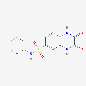 molecular formula C14H17N3O4S B4448502 N-cyclohexyl-2,3-dioxo-1,2,3,4-tetrahydroquinoxaline-6-sulfonamide 