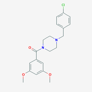 molecular formula C20H23ClN2O3 B444864 [4-(4-CHLOROBENZYL)PIPERAZINO](3,5-DIMETHOXYPHENYL)METHANONE 