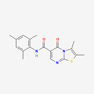 molecular formula C18H19N3O2S B4448663 N-mesityl-2,3-dimethyl-5-oxo-5H-[1,3]thiazolo[3,2-a]pyrimidine-6-carboxamide 