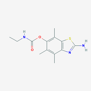 molecular formula C13H17N3O2S B044487 (2-amino-4,5,7-trimethyl-1,3-benzothiazol-6-yl) N-ethylcarbamate CAS No. 120164-21-8