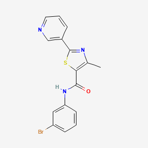 molecular formula C16H12BrN3OS B4448764 N-(3-bromophenyl)-4-methyl-2-(pyridin-3-yl)-1,3-thiazole-5-carboxamide 