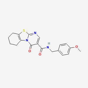 molecular formula C19H19N3O3S B4448816 N-(4-methoxybenzyl)-4-oxo-6,7,8,9-tetrahydro-4H-pyrimido[2,1-b][1,3]benzothiazole-3-carboxamide 