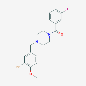molecular formula C19H20BrFN2O2 B444898 [4-(3-BROMO-4-METHOXYBENZYL)PIPERAZINO](3-FLUOROPHENYL)METHANONE 