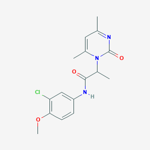 molecular formula C16H18ClN3O3 B4449044 N-(3-chloro-4-methoxyphenyl)-2-(4,6-dimethyl-2-oxopyrimidin-1-yl)propanamide 