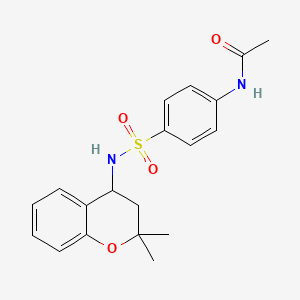 molecular formula C19H22N2O4S B4449140 N-(4-{[(2,2-dimethyl-3,4-dihydro-2H-chromen-4-yl)amino]sulfonyl}phenyl)acetamide 