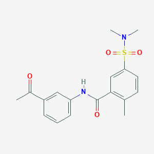molecular formula C18H20N2O4S B4449155 N-(3-acetylphenyl)-5-(dimethylsulfamoyl)-2-methylbenzamide 