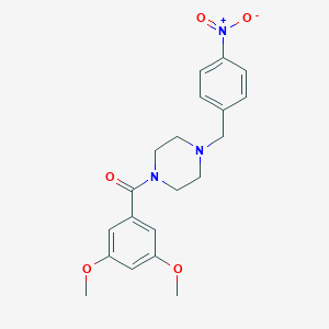 molecular formula C20H23N3O5 B444924 1-(3,5-DIMETHOXYBENZOYL)-4-[(4-NITROPHENYL)METHYL]PIPERAZINE 