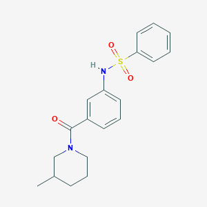molecular formula C19H22N2O3S B4449295 N-{3-[(3-methyl-1-piperidinyl)carbonyl]phenyl}benzenesulfonamide 