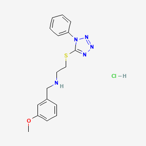 molecular formula C17H20ClN5OS B4449343 N-[(3-methoxyphenyl)methyl]-2-(1-phenyltetrazol-5-yl)sulfanylethanamine;hydrochloride 