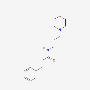 molecular formula C18H28N2O B4449346 N-[3-(4-methyl-1-piperidinyl)propyl]-3-phenylpropanamide 