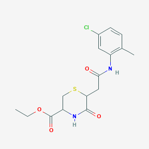 molecular formula C16H19ClN2O4S B4449347 Ethyl 6-{2-[(5-chloro-2-methylphenyl)amino]-2-oxoethyl}-5-oxothiomorpholine-3-carboxylate 