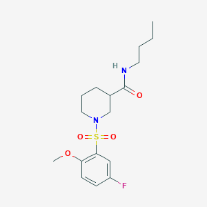 molecular formula C17H25FN2O4S B4449350 N-BUTYL-1-(5-FLUORO-2-METHOXYBENZENESULFONYL)PIPERIDINE-3-CARBOXAMIDE 