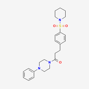 molecular formula C24H31N3O3S B4449387 1-(4-PHENYLPIPERAZIN-1-YL)-3-[4-(PIPERIDINE-1-SULFONYL)PHENYL]PROPAN-1-ONE 