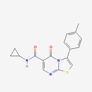 molecular formula C17H15N3O2S B4449541 N-cyclopropyl-3-(4-methylphenyl)-5-oxo-5H-[1,3]thiazolo[3,2-a]pyrimidine-6-carboxamide 