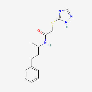 molecular formula C14H18N4OS B4449548 N-(4-phenylbutan-2-yl)-2-(1H-1,2,4-triazol-3-ylsulfanyl)acetamide 