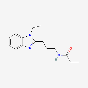 molecular formula C15H21N3O B4449684 N-[3-(1-ethyl-1H-1,3-benzodiazol-2-yl)propyl]propanamide 