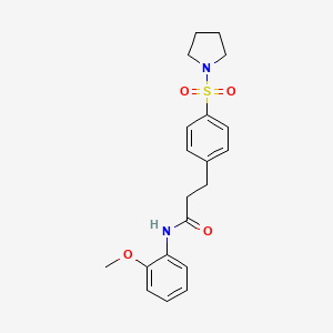 molecular formula C20H24N2O4S B4449690 N-(2-METHOXYPHENYL)-3-[4-(PYRROLIDINE-1-SULFONYL)PHENYL]PROPANAMIDE 