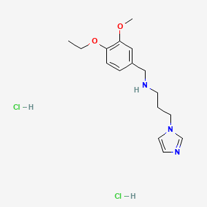 molecular formula C16H25Cl2N3O2 B4449913 N-[(4-ethoxy-3-methoxyphenyl)methyl]-3-imidazol-1-ylpropan-1-amine;dihydrochloride 