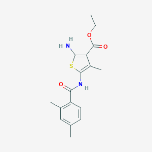 molecular formula C17H20N2O3S B444996 Ethyl 2-amino-5-[(2,4-dimethylbenzoyl)amino]-4-methyl-3-thiophenecarboxylate 