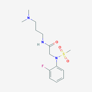 molecular formula C14H22FN3O3S B4450176 N~1~-[3-(dimethylamino)propyl]-N~2~-(2-fluorophenyl)-N~2~-(methylsulfonyl)glycinamide 