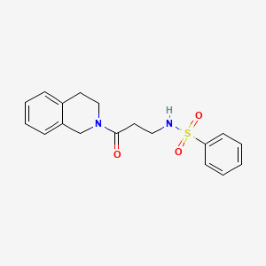 molecular formula C18H20N2O3S B4450179 N-[3-(3,4-dihydroisoquinolin-2(1H)-yl)-3-oxopropyl]benzenesulfonamide 