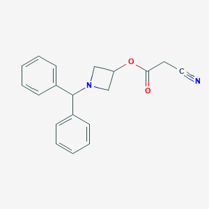 molecular formula C19H18N2O2 B044503 1-Benzhydrylazetidin-3-yl 2-cyanoacetate CAS No. 116574-14-2
