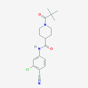 molecular formula C18H22ClN3O2 B4450398 N-(3-chloro-4-cyanophenyl)-1-(2,2-dimethylpropanoyl)piperidine-4-carboxamide 