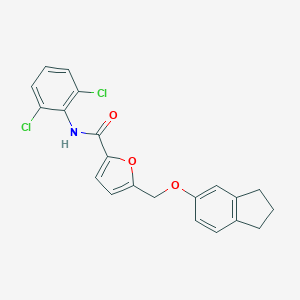 molecular formula C21H17Cl2NO3 B445043 N-(2,6-dichlorophenyl)-5-[(2,3-dihydro-1H-inden-5-yloxy)methyl]furan-2-carboxamide 