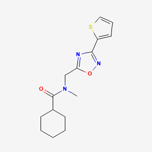 molecular formula C15H19N3O2S B4450545 N-methyl-N-[(3-thiophen-2-yl-1,2,4-oxadiazol-5-yl)methyl]cyclohexanecarboxamide 