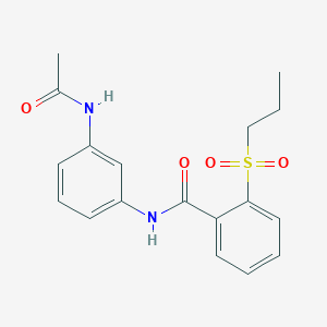 molecular formula C18H20N2O4S B4450609 N-[3-(acetylamino)phenyl]-2-(propylsulfonyl)benzamide 