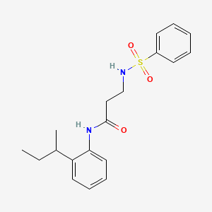molecular formula C19H24N2O3S B4450682 N-[2-(butan-2-yl)phenyl]-N~3~-(phenylsulfonyl)-beta-alaninamide 