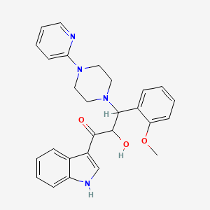molecular formula C27H28N4O3 B4450719 2-hydroxy-1-(1H-indol-3-yl)-3-(2-methoxyphenyl)-3-(4-pyridin-2-ylpiperazin-1-yl)propan-1-one 