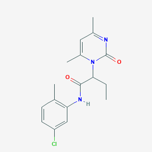 molecular formula C17H20ClN3O2 B4450966 N-(5-chloro-2-methylphenyl)-2-(4,6-dimethyl-2-oxopyrimidin-1-yl)butanamide 