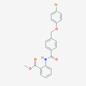 molecular formula C22H18BrNO4 B445098 Methyl 2-({4-[(4-bromophenoxy)methyl]benzoyl}amino)benzoate 